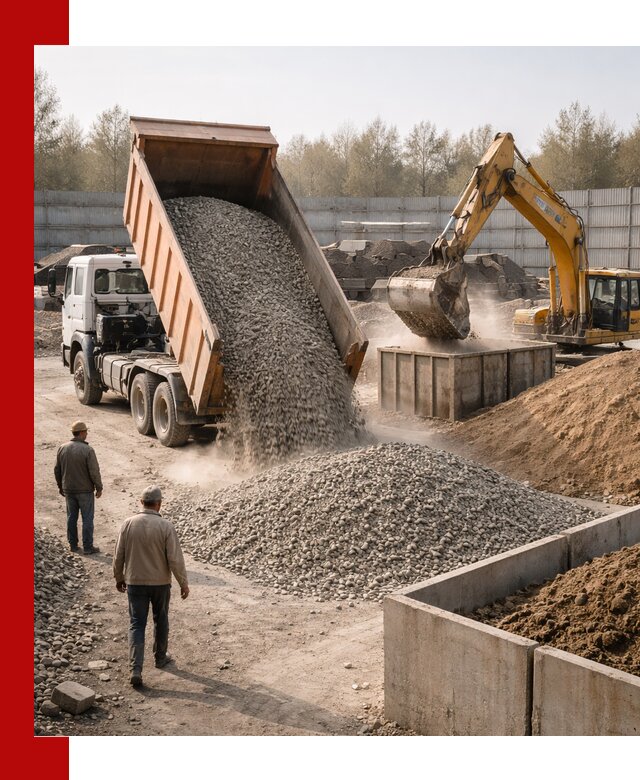 Доставка нерудных материалов с погрузкой и разгрузкой в Пскове