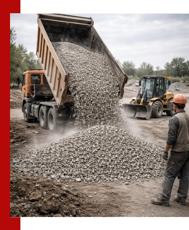 Доставка щебня в Пскове крупными и мелкими фракциями