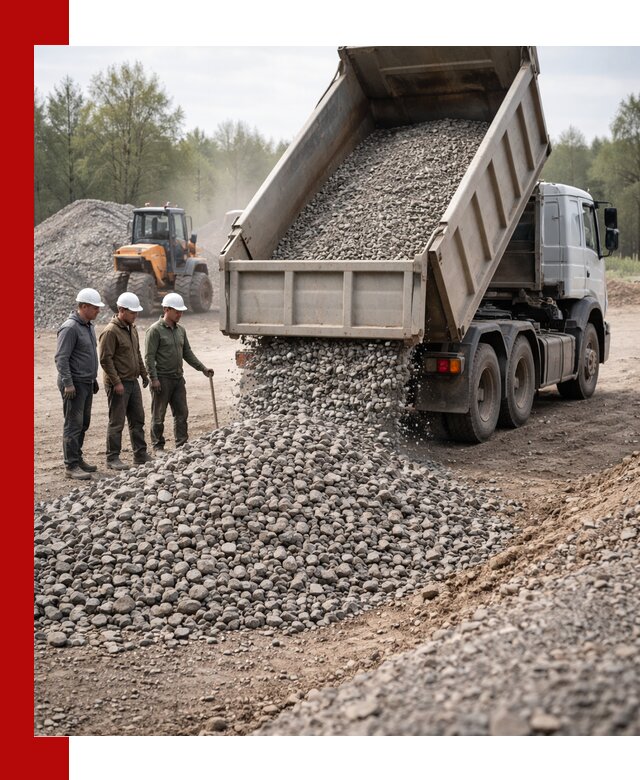 Доставка гравийного щебня фракции 70-120 в Пскове