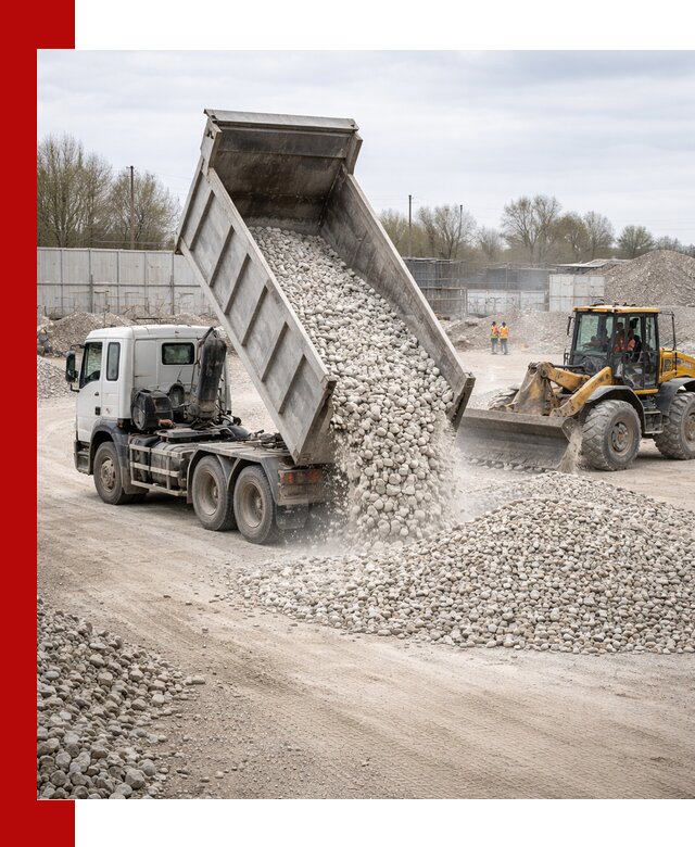 Доставка и продажа известнякового щебня в Пскове