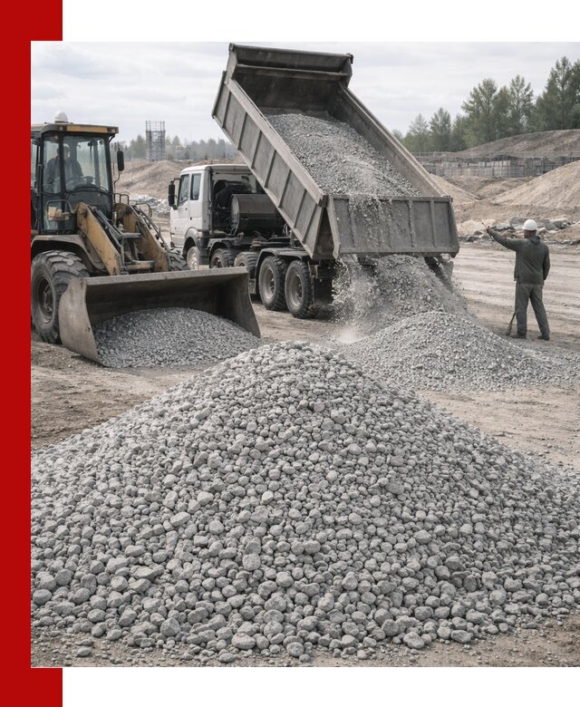 Доставка известнякового щебня фр. 5–20 в Пскове