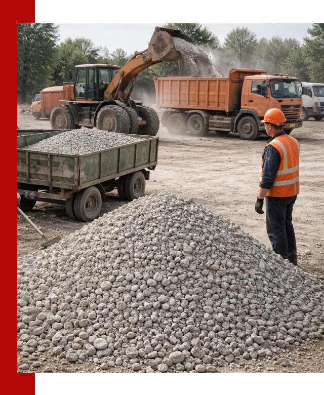 Доставка известнякового щебня фракция 20–40 в Пскове