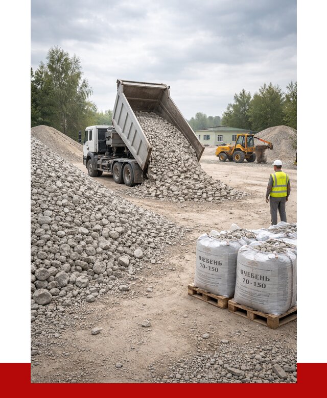 Известняковый щебень фракция 70-150 в Пскове от 1269 р. | ПРОНЕРУДПск