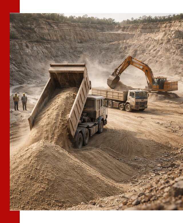 Карьерный песок навалом с доставкой в Пскове