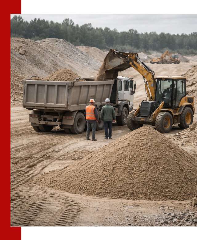 Карьерный среднезернистый песок с доставкой в Пскове