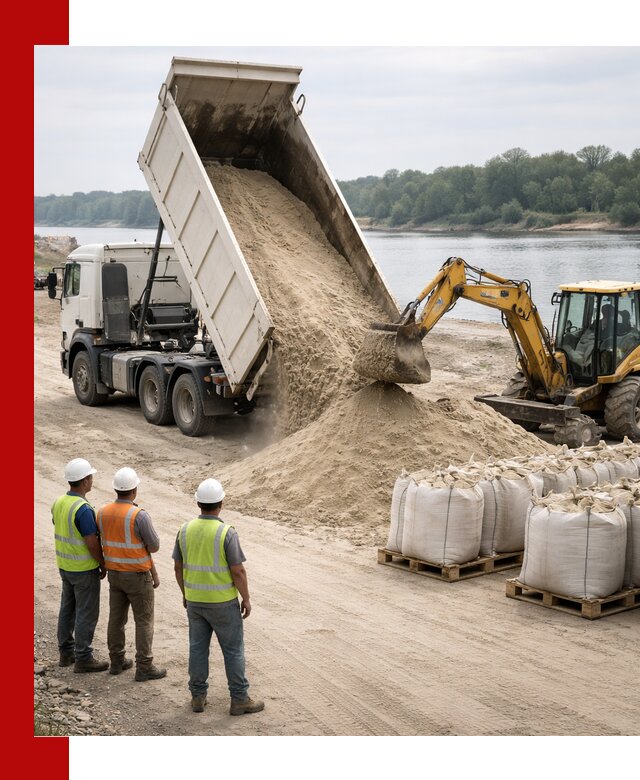 Доставка речного песка в Пскове самосвалами и погрузкой