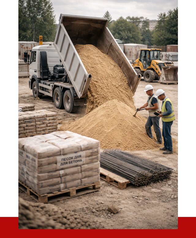 Песок для бетона в Пскове от 2538 р. с доставкой, ПРОНЕРУДПск