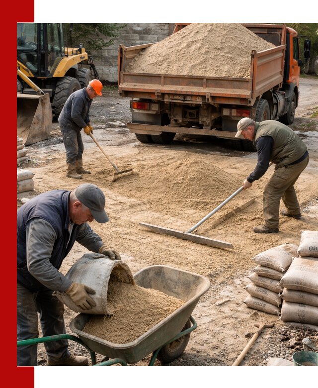 Поставка песка для стяжки в Пскове с быстрой доставкой