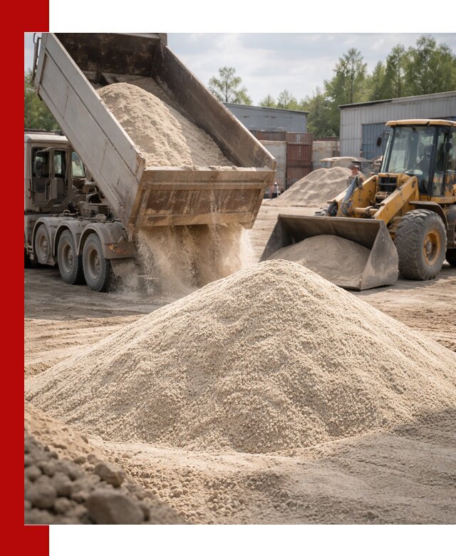 Кварцевый песок с доставкой в Пскове для строительных работ