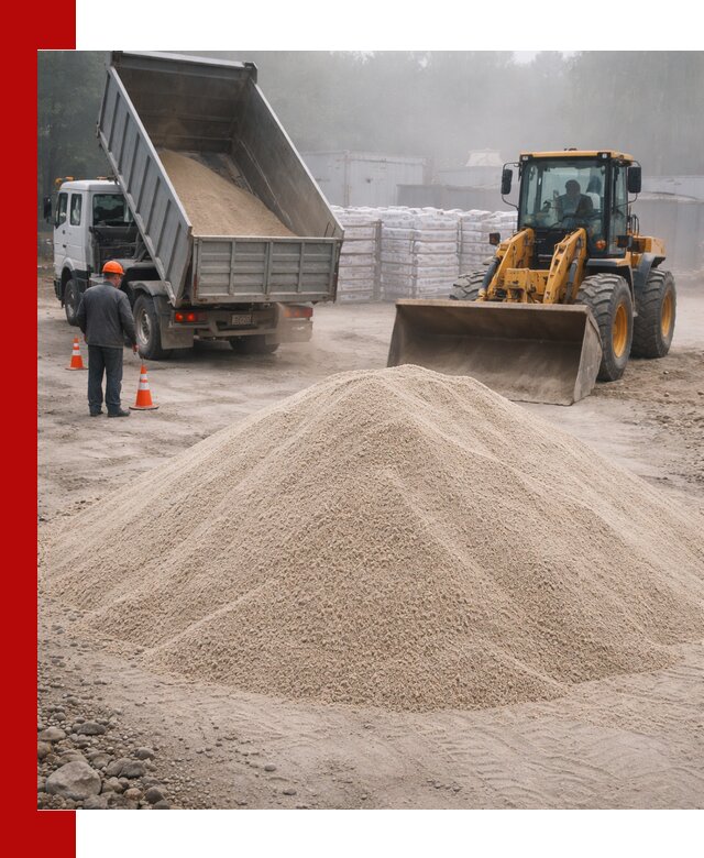Кварцевый песок фракция 0–8 для стройработ в Пскове