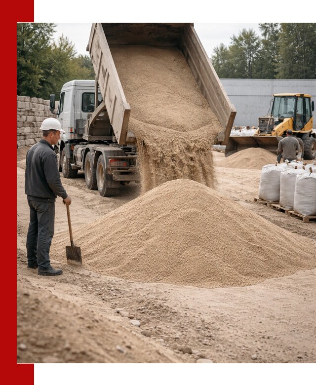 Кварцевый песок фракция 0–3 мм с доставкой в Пскове