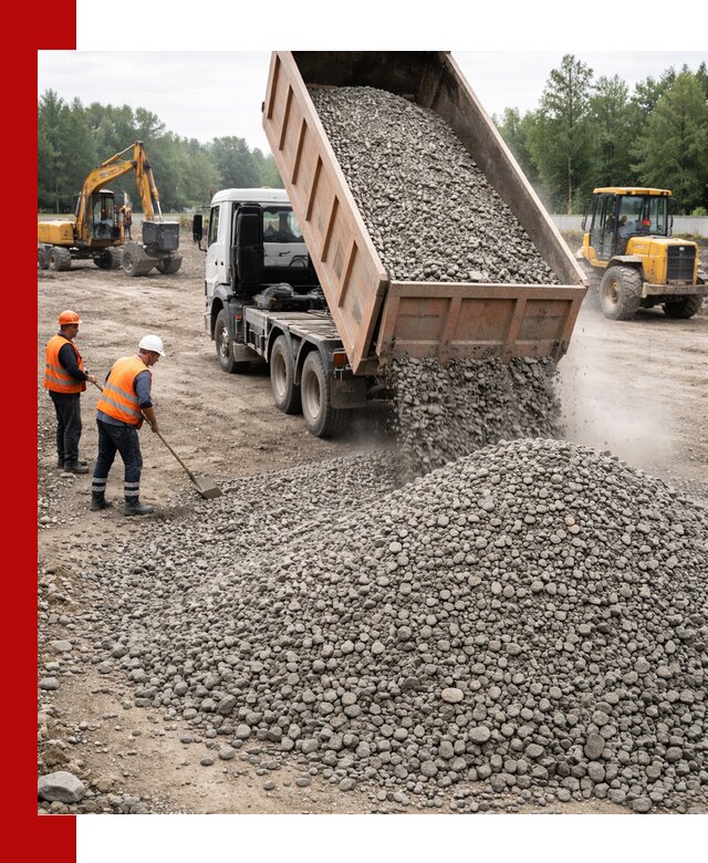 Доставка гравия фракции 40-70 в Пскове оптом и в розницу