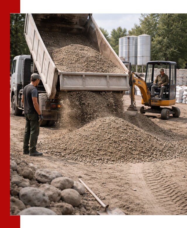 Доставка ПГС С3 в Пскове самосвалами и миксерами