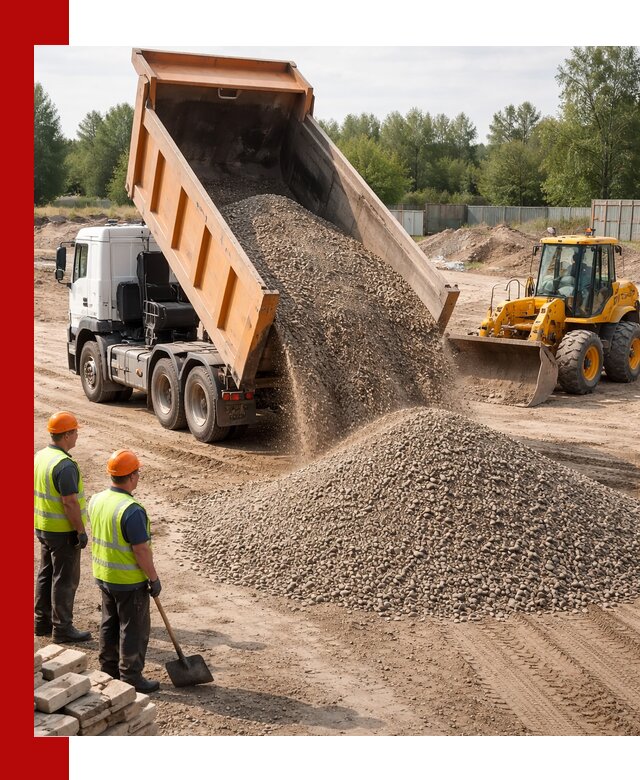 Доставка щебёночно-песчаной смеси ЩПС С7 в Пскове