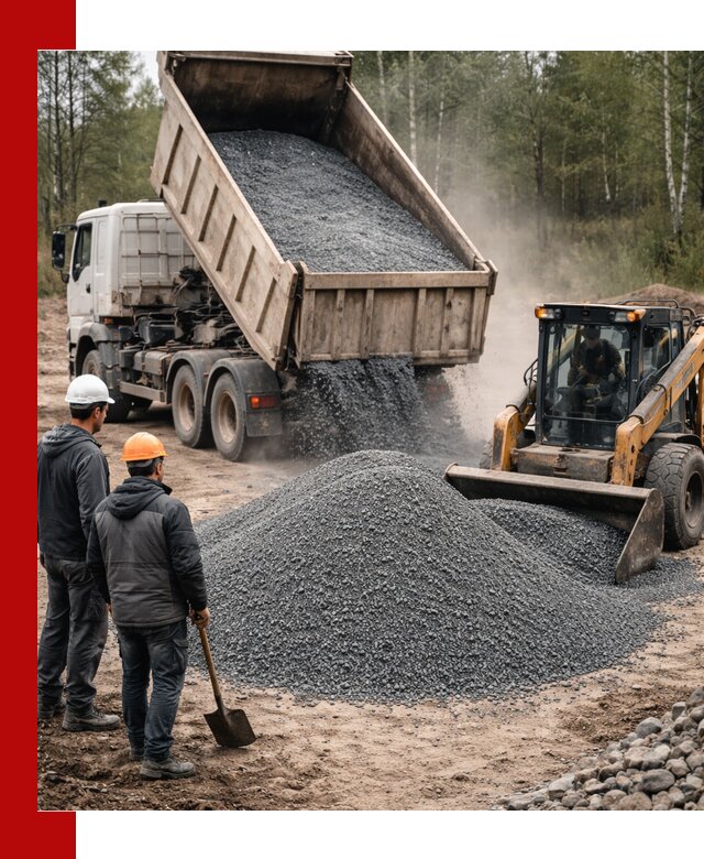 Гранитный отсев 0-5 с доставкой и разгрузкой в Пскове