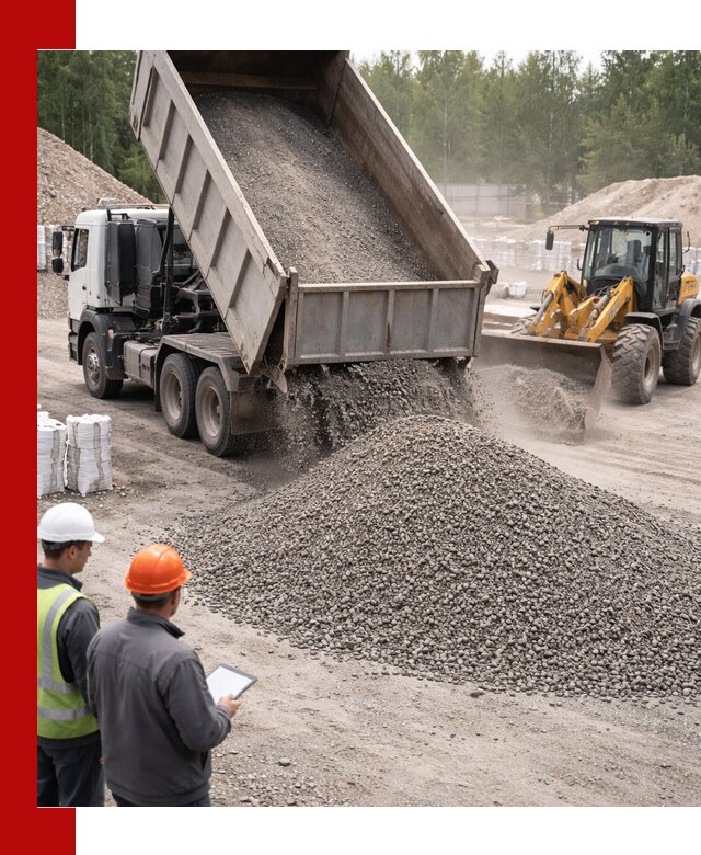 Доставка и продажа гранитного отсева 0-10 в Пскове