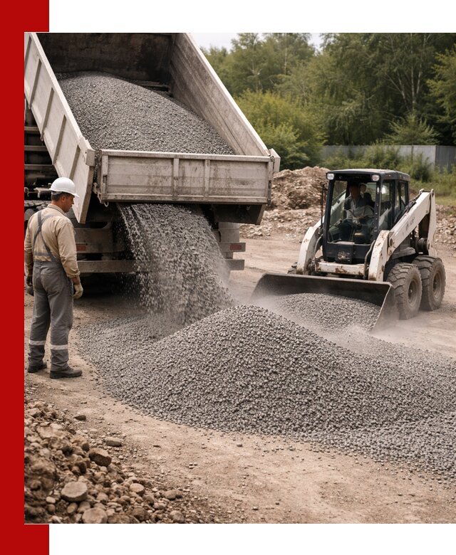 Доставка гравийного отсева 0-5 в Пскове оптом и в розницу