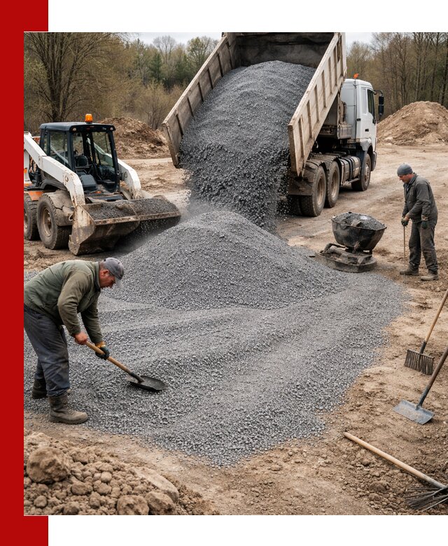 Отсев для подсыпки в Пскове — доставка и подсыпка на участок