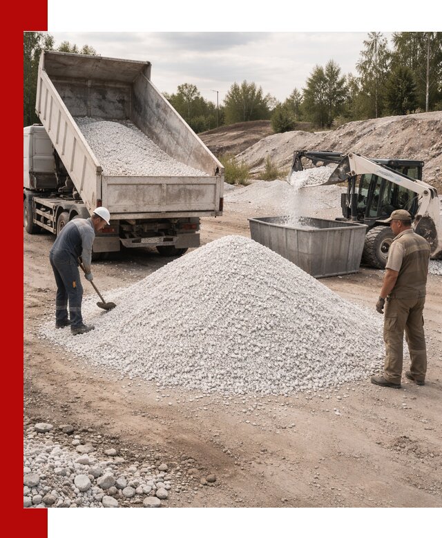 Доставка и продажа белой мраморной крошки в Пскове