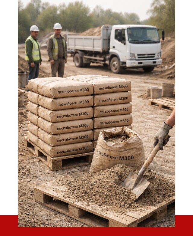 Пескобетон М300 в Пскове с доставкой от 4720 р. за куб | ПРОНЕРУДПск