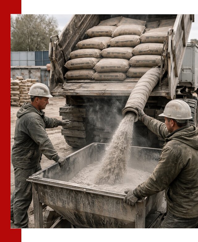 Доставка цемента М400 в Пскове оптом и в розницу