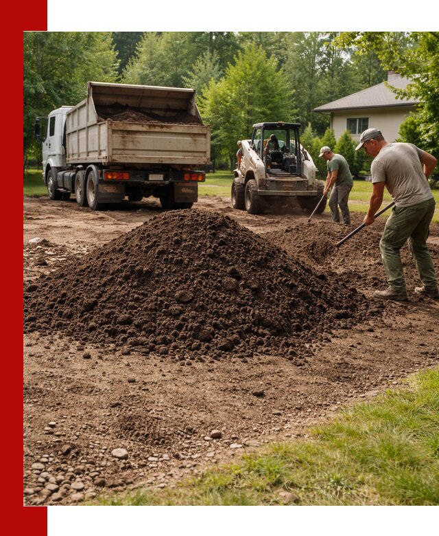 Доставка и укладка грунта для газона в Пскове