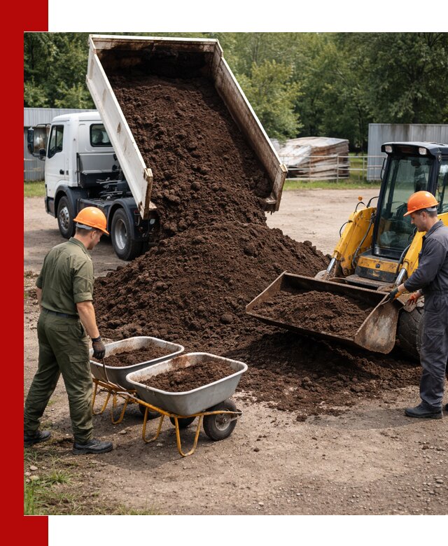 Доставка торфо-земляной смеси в Пскове для огорода и ландшафта