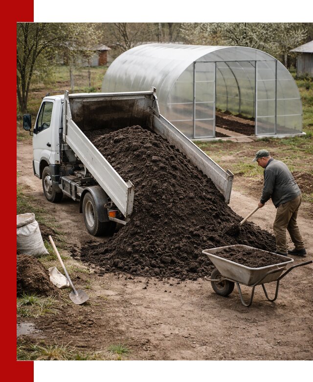 Чернозем для теплицы с доставкой в Пскове