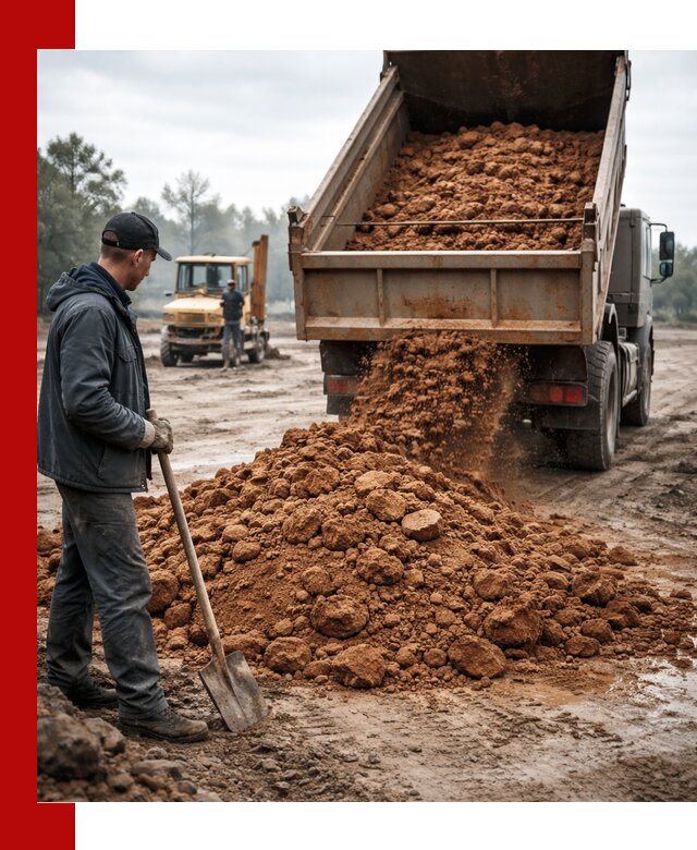 Глина для засыпки в Пскове с доставкой самосвалами