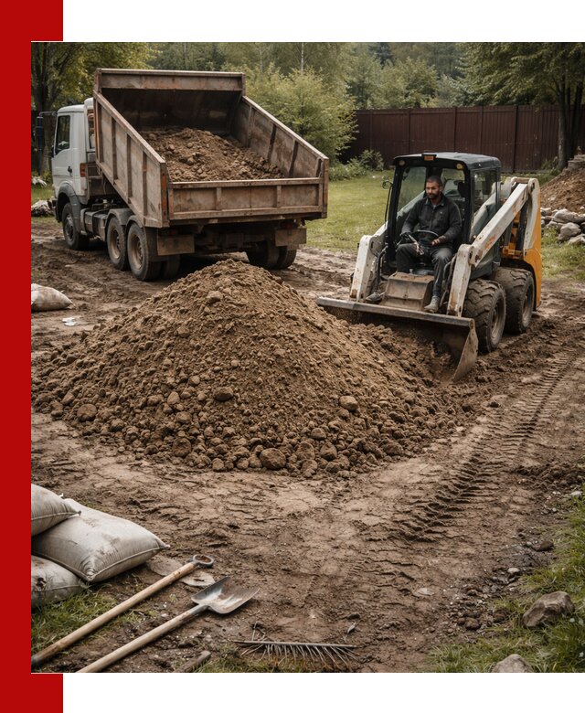 Суглинок для планировки участков в Пскове с доставкой и выгрузкой