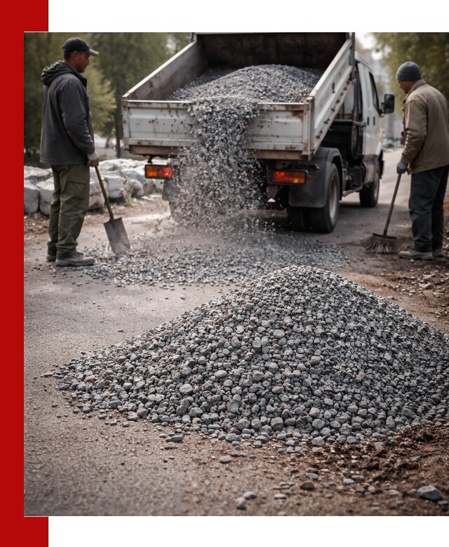 Гранитная крошка для посыпки дорог и тротуаров в Пскове