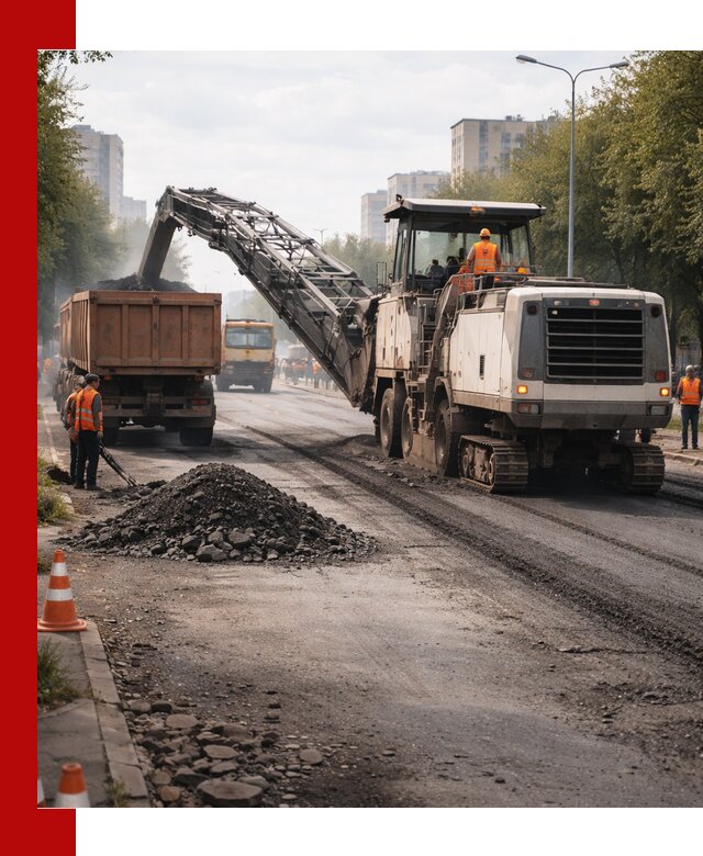 Фрезерованный асфальт в Пскове — удаление и вывоз старого покрытия