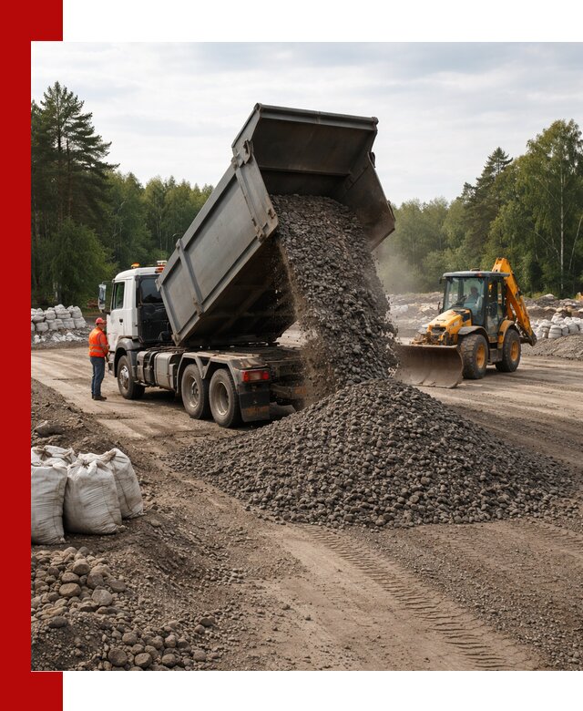 Доставка дробленого асфальта в Пскове для дорожных работ