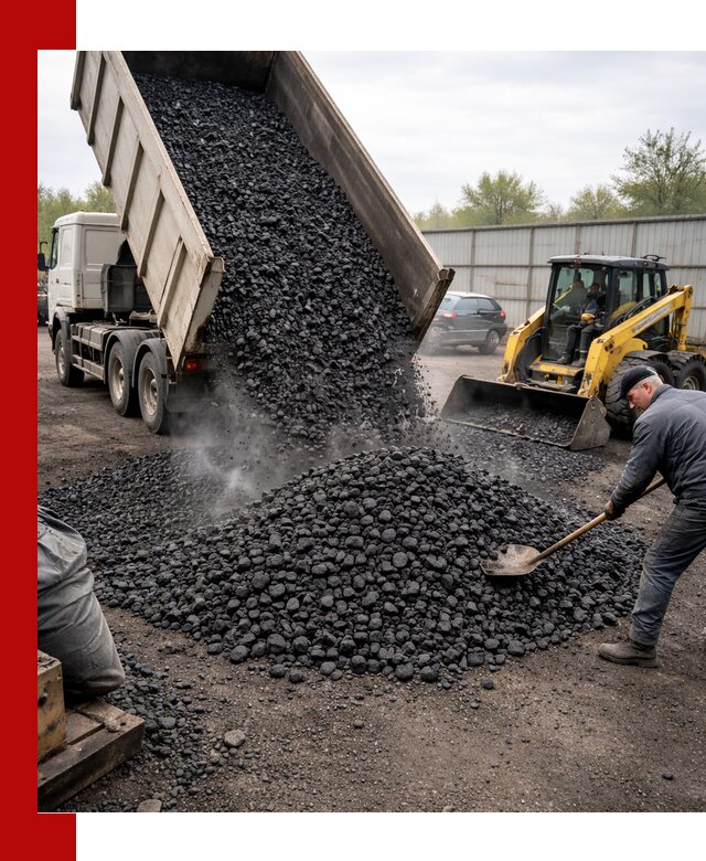 Доставка угля орех в Пскове оптом и в розницу