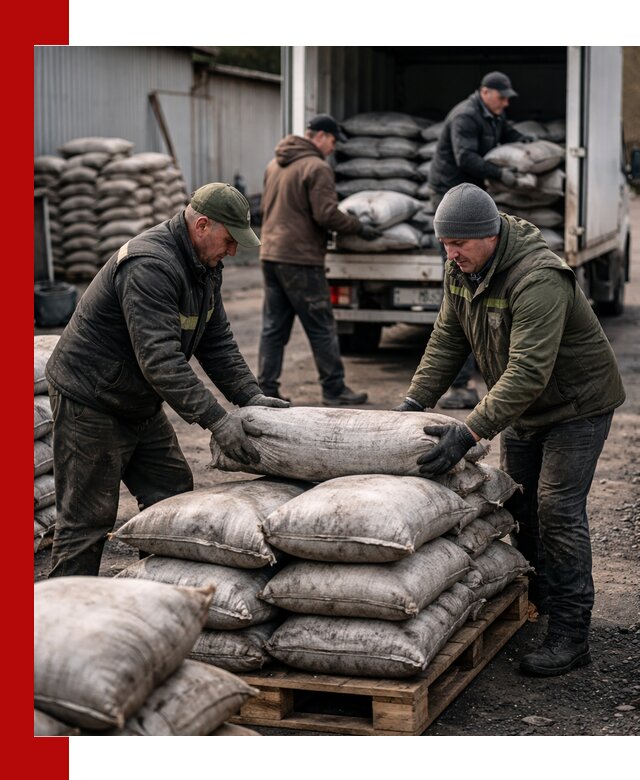 Доставка угля в мешках по выгодным ценам в Пскове