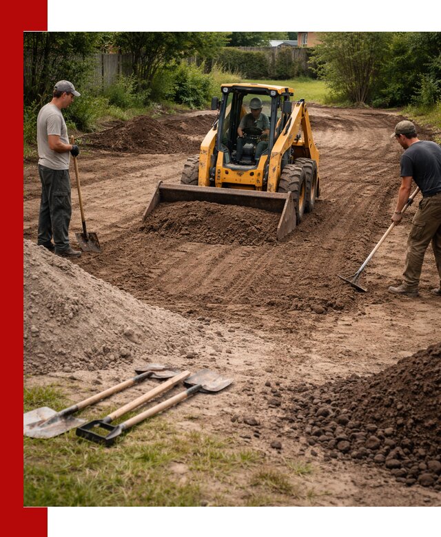 Планировка участка грунтом с вывозом и доставкой в Пскове